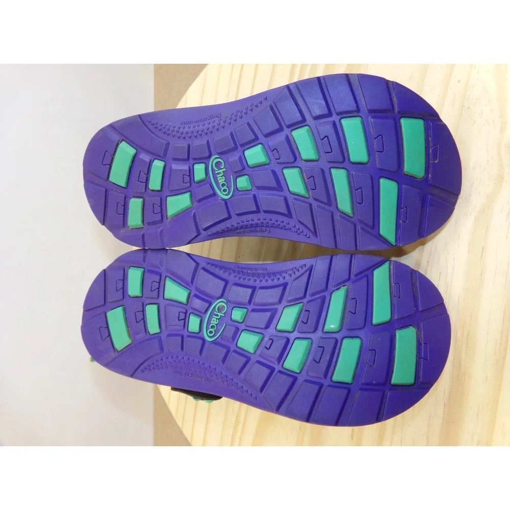 Chaco ZX1 EcoTread Sandals Youth‎ Kids Size 4 Green Orange Purple Outdoor Hiking